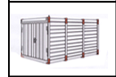 Container with heat resistant galvanized steel floor